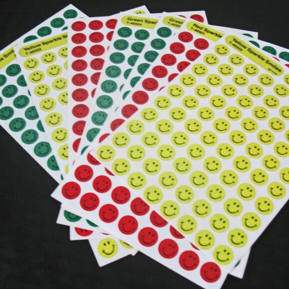Trend Colorful Sparkle Smiles Sticker Sheets 8 sheets,-All new except one yellow - Picture 2 of 3